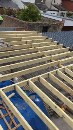 New flat roof timber work 