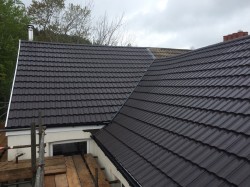 Back view of new roof (dry cut valley fitted)