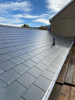 Fibre cement slate roof